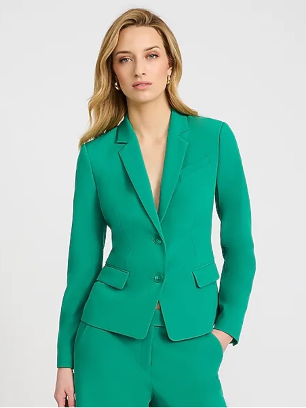 NWT Express Editor Fitted Two Button Blazer in Studio Stretch Twill